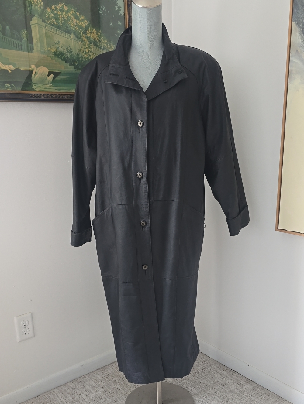 Jacqueline Ferrar | Classic Long Leather Coat